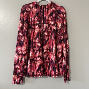 EXERTEK Jacket Womens 3X Pink Full Zip Pockets Stretch Athletic Wear